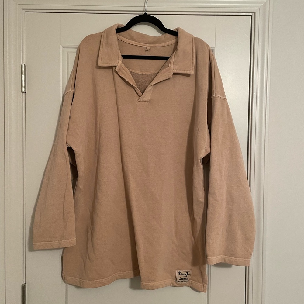 Sloppy Joe Sweatshirt Collar 02 in Camel